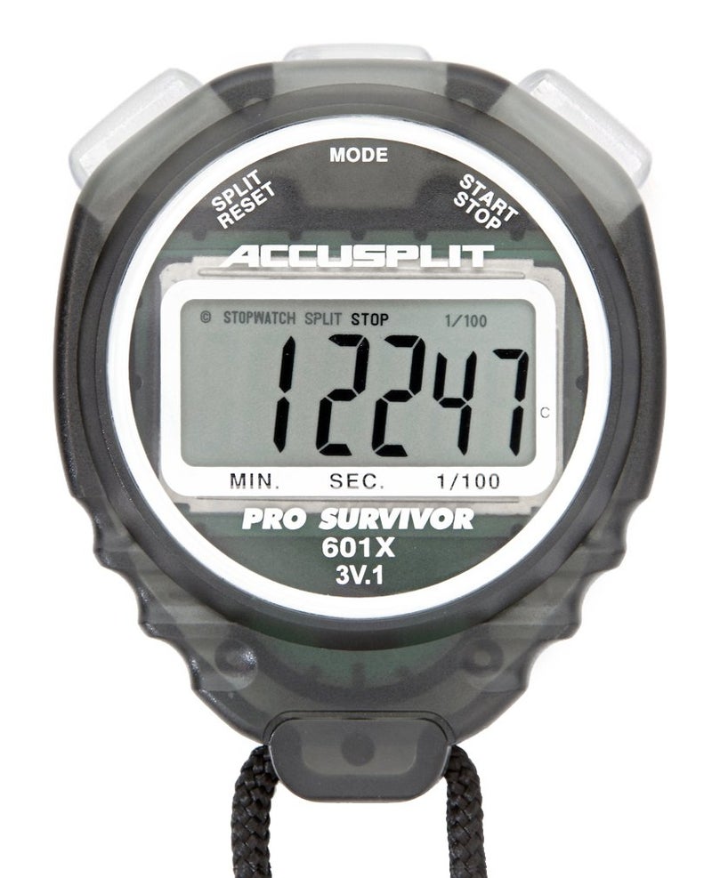 ACCUSPLIT Pro Survivor - A601XBK Stopwatch, Clock, Extra Large Display (Smoke)